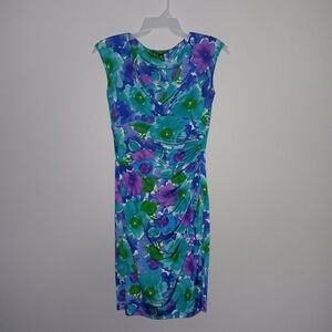 Lauren Ralph Lauren women's dress size 6 floral blue and purple